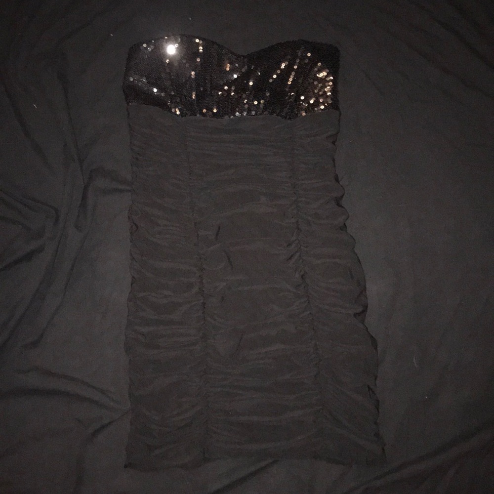 Black Sequined Cocktail Dress